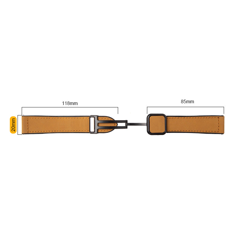 For Garmin vivoactive 5 / Venu 2 Plus Universal 20mm Watch Strap Crazy Horse Texture Leather+Silicone Band - Light Brown For Garmin vivoactive 5 / Venu 2 Plus Universal 20mm Watch Strap Crazy Horse Texture Leather+Silicone Band - Light Brown